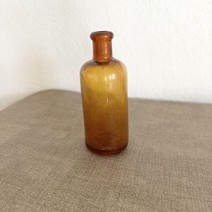 Vintage Amber Apothecary Glass Bottle 5" Tall